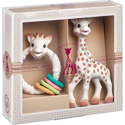 Sophie la Girafe - Ready to Give Birth Gift Set with Colo'rings - Luxurious Presentation - Teething Ring - Stimulates Senses - Customizable Card - Ideal Gift - Age: 0 m +