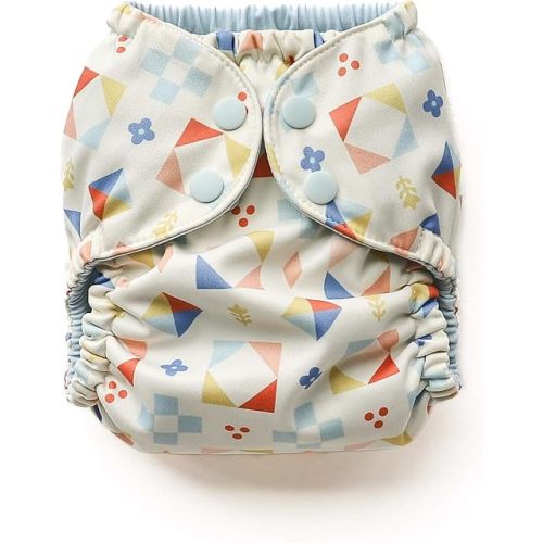 Esembly Cloth Diaper Cover - Reusable Swim Diaper, Waterproof, Breathable - Adjustable Outer Layer Over Absorbent Inner for Blowout Protection - Quilted, Size 1 (7-17lbs)