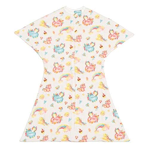 SleepingBaby Zipadee-Zip Swaddle- Cozy Transition Baby Swaddle Blanket with Zipper (Small 4-8 Months - 12-19 lbs, 25-29 inches - Unicorns)