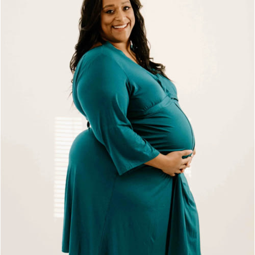 Lila Labor & Postpartum Gown in Deep Teal