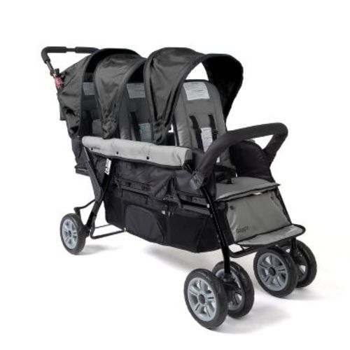 Gaggle by Foundations Compass 3 Seat Stroller, Lightweight Tandem Triple Stroller, Easy Fold, Black