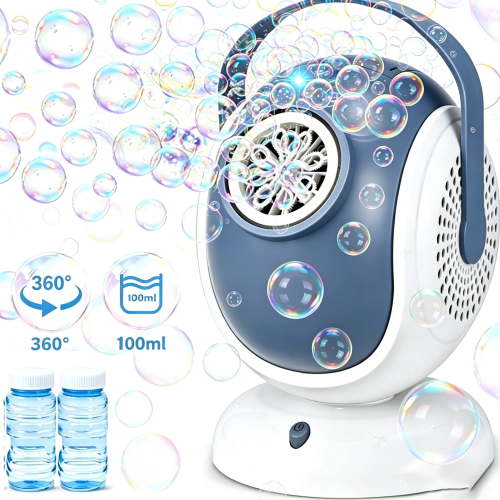 JoyStone Bubble Machine, 10000+ Bubbles Per Minute, Battery Powered Bubble Blower, 3 Bubble Wands
