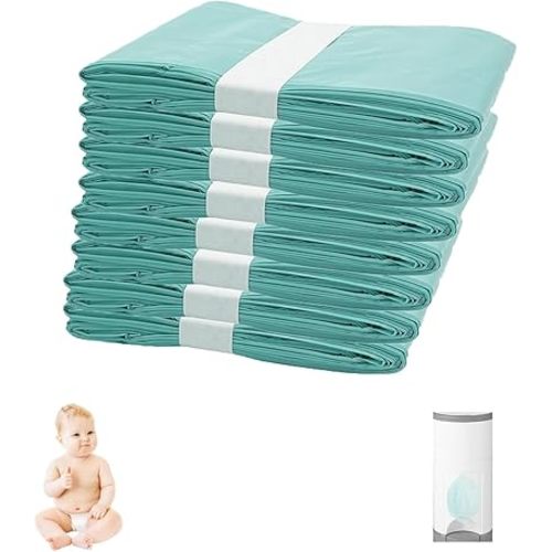 8 Pack Nappy Bin Refill Bags Compatible with Dekor Classic Diaper Pail, Durable Diaper Pail Refills, Baby Diaper Bin Bag Liner Pails, Holds up to 2560 Diapers (8 Pack)