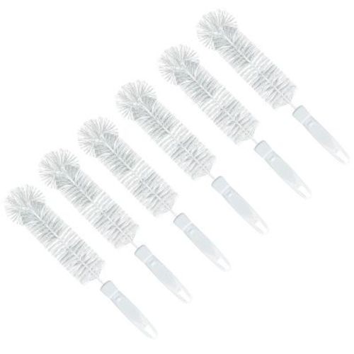 LOLA Bottle Brush Cleaner, 6 Pack, Durable Fiber Bristles Around Twisted Wire with Gripper Handle & Storage Hang Hole, Dishwasher Safe