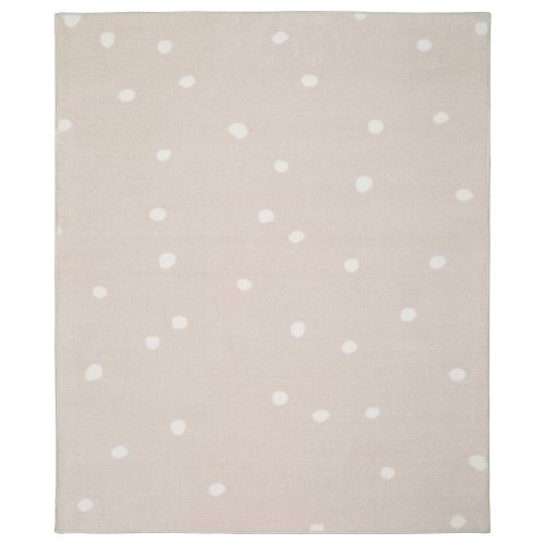 LEN Rug, low pile - beige/dot pattern 4 ' 4 "x5 ' 3 "