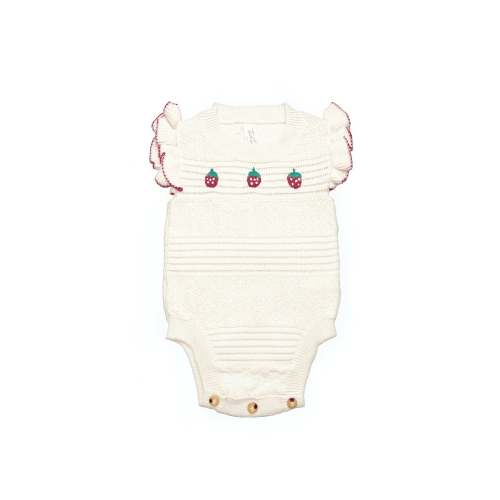 STRAWBERRY EMBROIDERED ROMPER – eggy