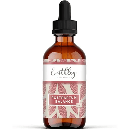 Earthley Wellness Postpartum Balance, Supports and Balances Female Hormones, Supports Postpartum Recovery, Smooths Out Mood Swings, Essential Herbs Like Dandelion Root, Catnip, & Alfalfa (2oz)