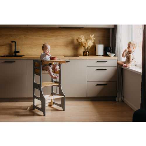 4-in-1 foldable Montessori wooden high chair