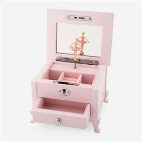 Engraved Footed Pink Jewelry Box