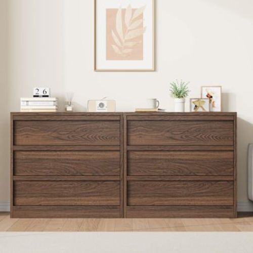 Walnut 3-Drawer Dresser ¨C Modern Storage Chest for Bedroom, Living Room, Nursery & Entryway