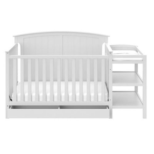 Storkcraft Steveston 5-in-1 Convertible Crib and Changer with Drawer White