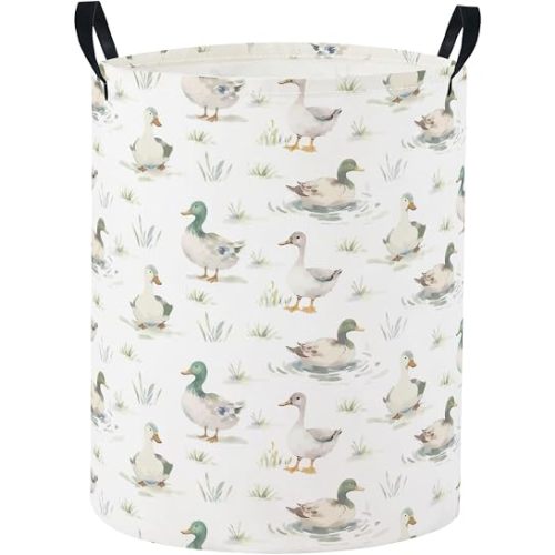 Baby Laundry Basket Baby Nursery Hamper Kids Laundry Basket Toy Storage Bin for Boys Room Decor Gift Baskets for Bedroom Bathroom(Duck)