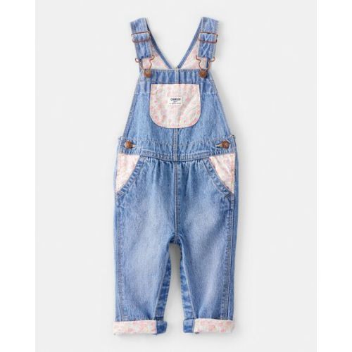 Baby Girl Floral Patchwork Denim Overalls - Blue - OshKosh B'gosh | Carter's
