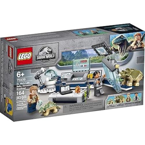 LEGO Jurassic World Dr. Wu's Lab: Baby Dinosaurs Breakout 75939 Fun Dinosaur Toy Building Kit, Featuring Owen Grady, Plus Baby Triceratops and Ankylosaurus Toy Dinosaur Figures (164 Pieces)