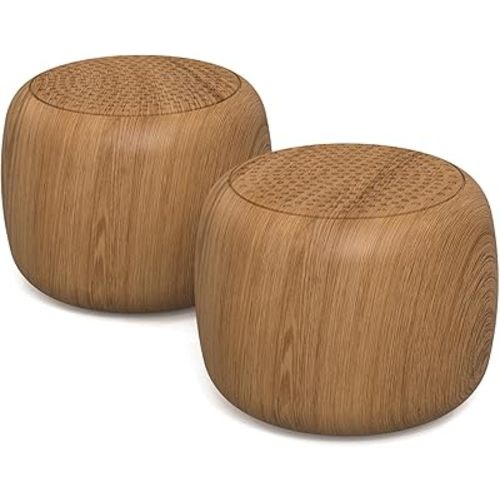 Babelio White Noise Sound Machine for Adults Kids Baby, Mini, 15 Non-looping Sounds, Timer, Memory Function, Easy to Pocket and Travel Wood 2 Pack
