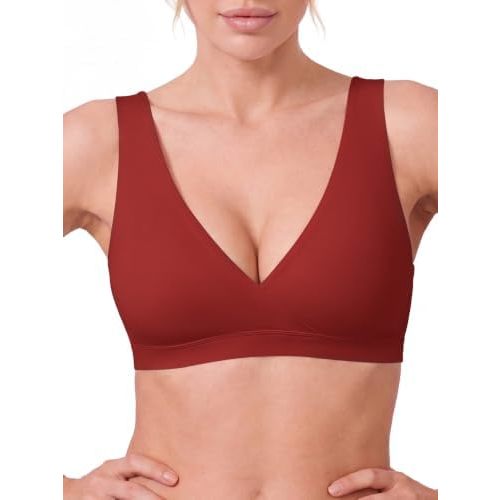 Nursing Bra for Breastfeeding Wireless V Neck Sleep Bra