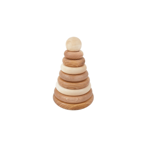 Natural Pyramid Stacker - Round  - Wooden Story