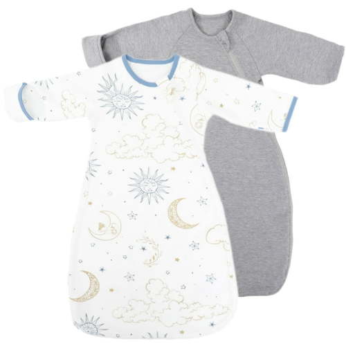Transitional Swaddle Sack with Arms Up & Sleeves, Mitten Cuffs, 2-Way Zipper, Sleep Sacks Blanket for Newborns - Calms Startle Reflex, Newborns Baby Boys & Girls Sleep Bag
