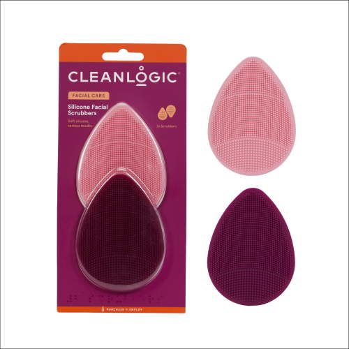 Cleanlogic Silicone Facial Scrubbers, Gentle Exfoliating Face Cleansers (2 Count)