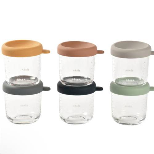 Set of 6 8oz Glass Baby Food Jars