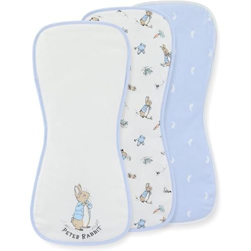 Peter Rabbit Burp Cloths 3 Pack Soft Absorbent 20" x 10" Leakproof Burping Rags for Newborn and Infants