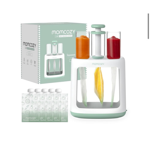 Momcozy Squeeze Station For Homemade Baby Food,Pouch Filling Station For Puree Food For Babies&Toddlers,No Food Splashing,Dishwasher Safe,BPA-Free,With Reusable Bags