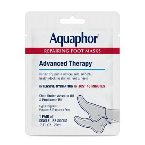 Aquaphor Advanced Therapy Repairing Foot Mask - 0.7 fl oz: Deep Hydration, Paraben-Free, Contains Shea Butter