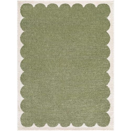 Livabliss x ELLE Decor Rivoli Modern Area Rug, 6'7" x 9', Green/Cream