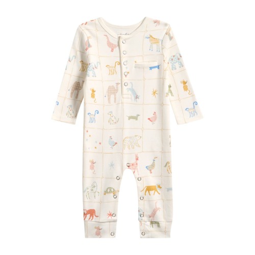 Long Sleeve Organic Cotton Henley Romper