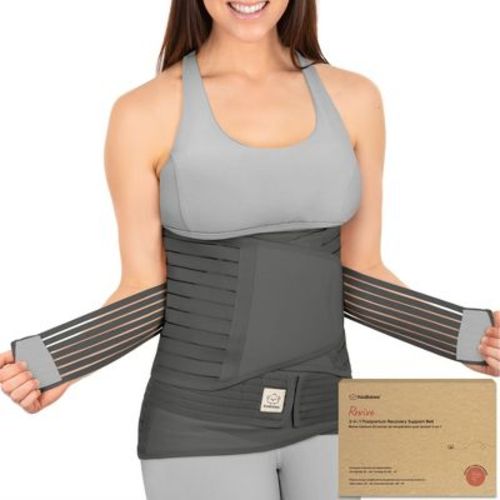 KeaBabies Revive 3 in 1 Postpartum Belly Band, Abdominal Binder Belly Wrap, Post Partum Recovery Waist Binder Shapewear