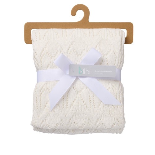 Bilbi Cotton Crochet Blanket Ivory