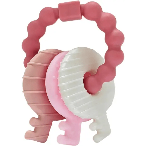 YAPROMO Baby Teething Keys - Soft Silicone Keys Teether, Cute Chew Toys for 3-18 Months Infants & Toddlers, Perfect for Baby Girls, BPA Free