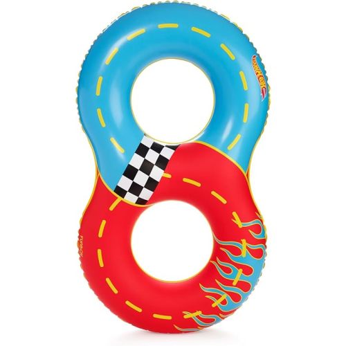 Hot Wheels & FUNBOY Racetrack Double Tube Float for Kids - 2 Person 60'' Large Size
