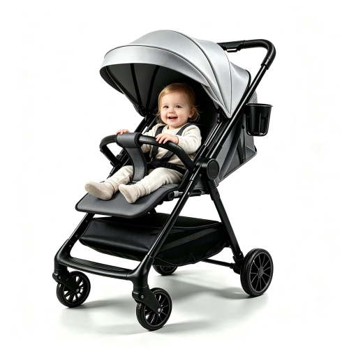 Baby Stroller Lightweight Travel Baby Pushchair & Pram for Newborns and Toddlers with Cup Holder and Mosquito Net,Thickened frame,Unisex,Grey(10.2lb)