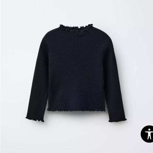 RIBBED KNIT JUMPER - Blue | ZARA United States