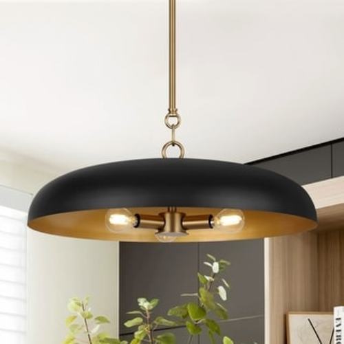 LamQee 20" Pendant Light Metal Dome Ceiling Hanging Chandelier - 19.7 inch