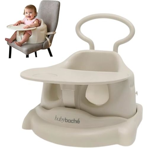 5-in-1 Multifunctional Baby Booster and Floor Seat - Ergonomic for Infants and Toddlers with Removable Washable Tray and Back Support