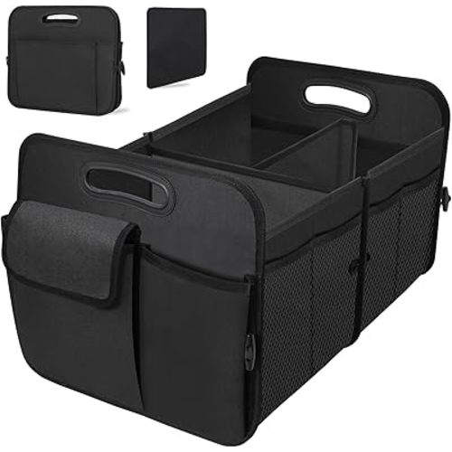 Trunk Organizer for Car, Collapsible Waterproof Multi-Functional car Trunk Grocery Organizer Storage for SUVs & Sedans, Car Accessories for Women/Men, 3 Compartments
