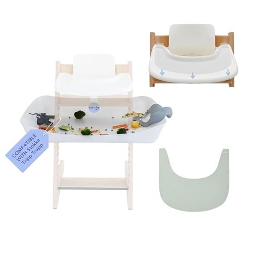 CATCHY - Stokke Tripp Trapp Bundle - 1 Catchy - The Food & Mess Catcher, 1 Silicone Placemat + 1 Suction Solver - for ONLY The Stokke Tripp Trapp Highchair - Highchair Sold Separately