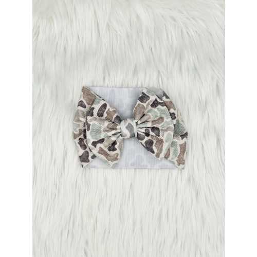 Duck Camo Baby Bow: Nylon, Headwrap, Clip or Pigtail Set Hair Bow