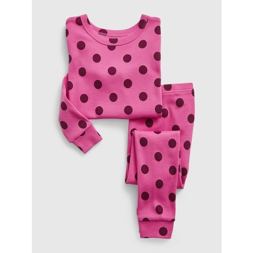babyGap 100% Organic Cotton Polka Dot PJ Set in phlox pink, size: 6-12 M