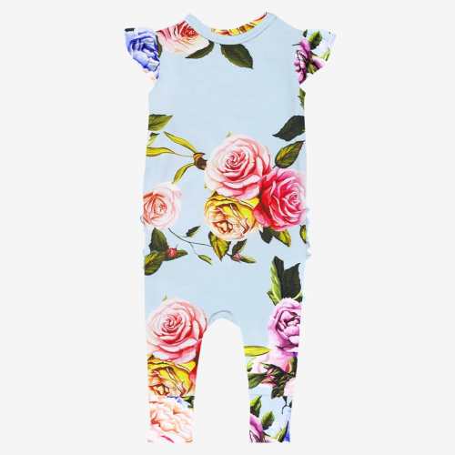 Country Rose Ruffled Cap Sleeve Romper