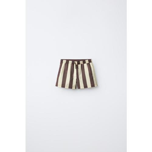 2-6 YEARS / STRIPED SWIM SHORTS - Light brown | ZARA United States