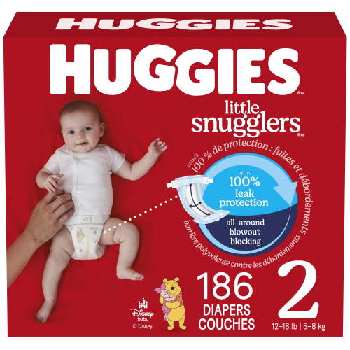 Huggies Little Snugglers Baby Diapers, Econo pack, Size 2, Count 186, Size 1-6 | 108-150 Count - Walmart.ca