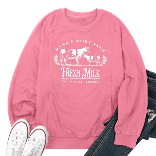 UNIQUEONE Women Nursing Sweatshirts for Breastfeeding - Friendly Zipper Maternity Sweater Long Sleeve Mama Pullover Tops