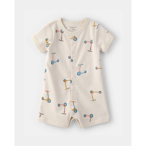 3-6M Baby Scooter Short-Sleeve Romper - Cream - Carter's | Carter's