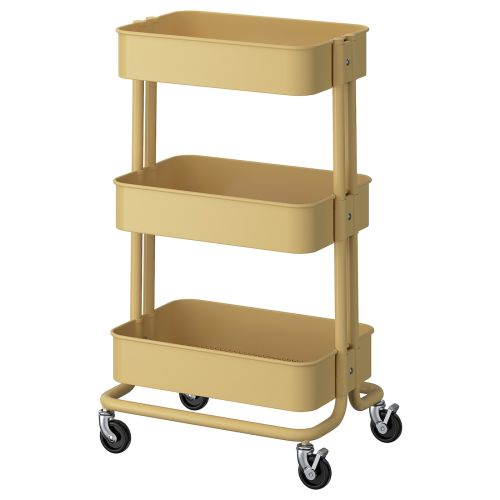 RÅSKOG Trolley - beige-yellow 35x45x77 cm