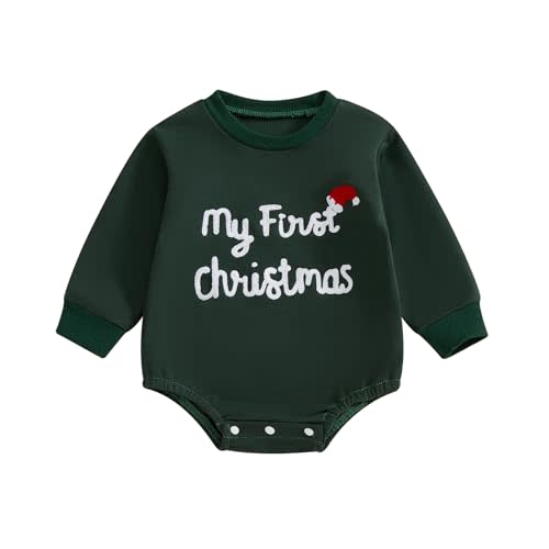 MERSARIPHY Baby Christmas Clothes Baby Boy Girl Sweatshirt Romper Santa Baby Romper Tops Fall Winter Outfits