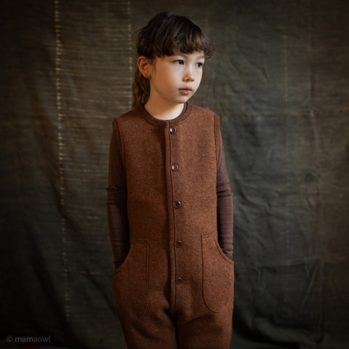 Earth Baby & Kids Playsuit - Boiled Merino Wool - Auburn