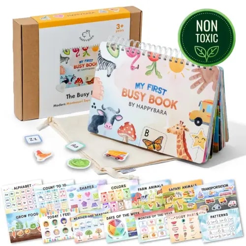 Happybara Busy Book for Toddlers - Montessori Preschool Learning - TikTok Shop